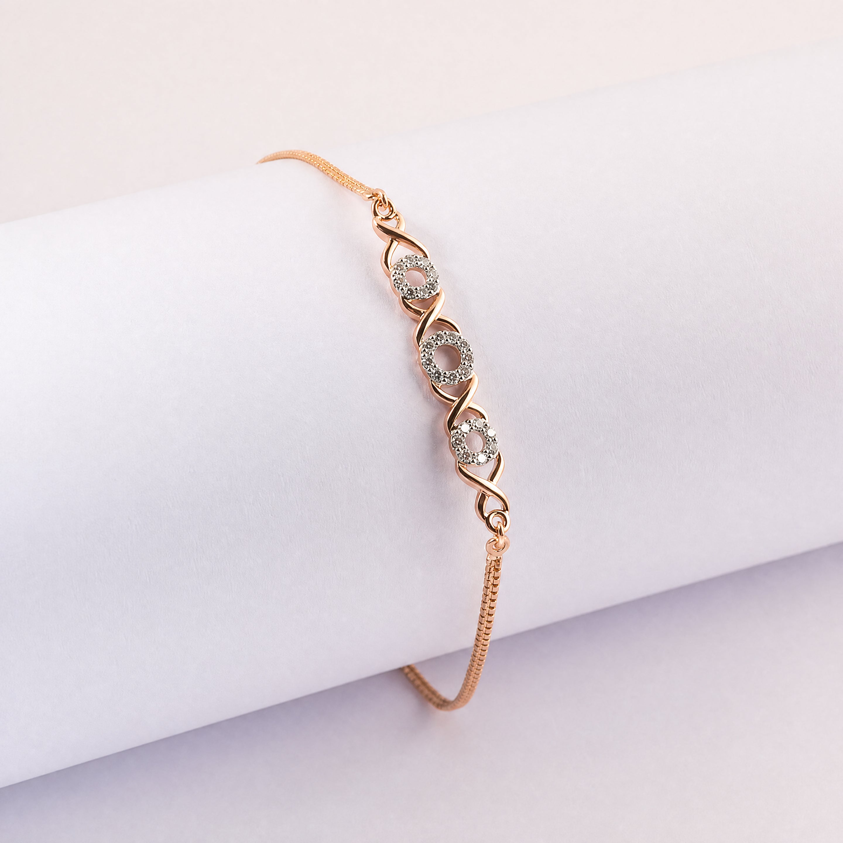 Triple Stone Infinity Bracelet
