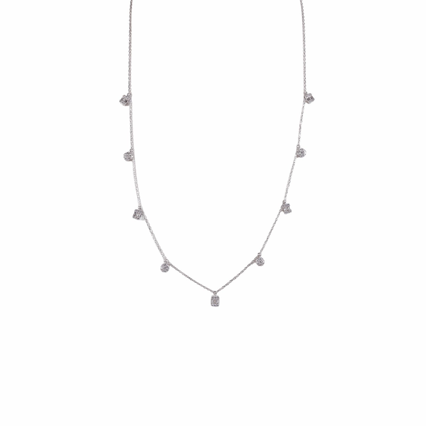 Diamond Drop Station Necklace