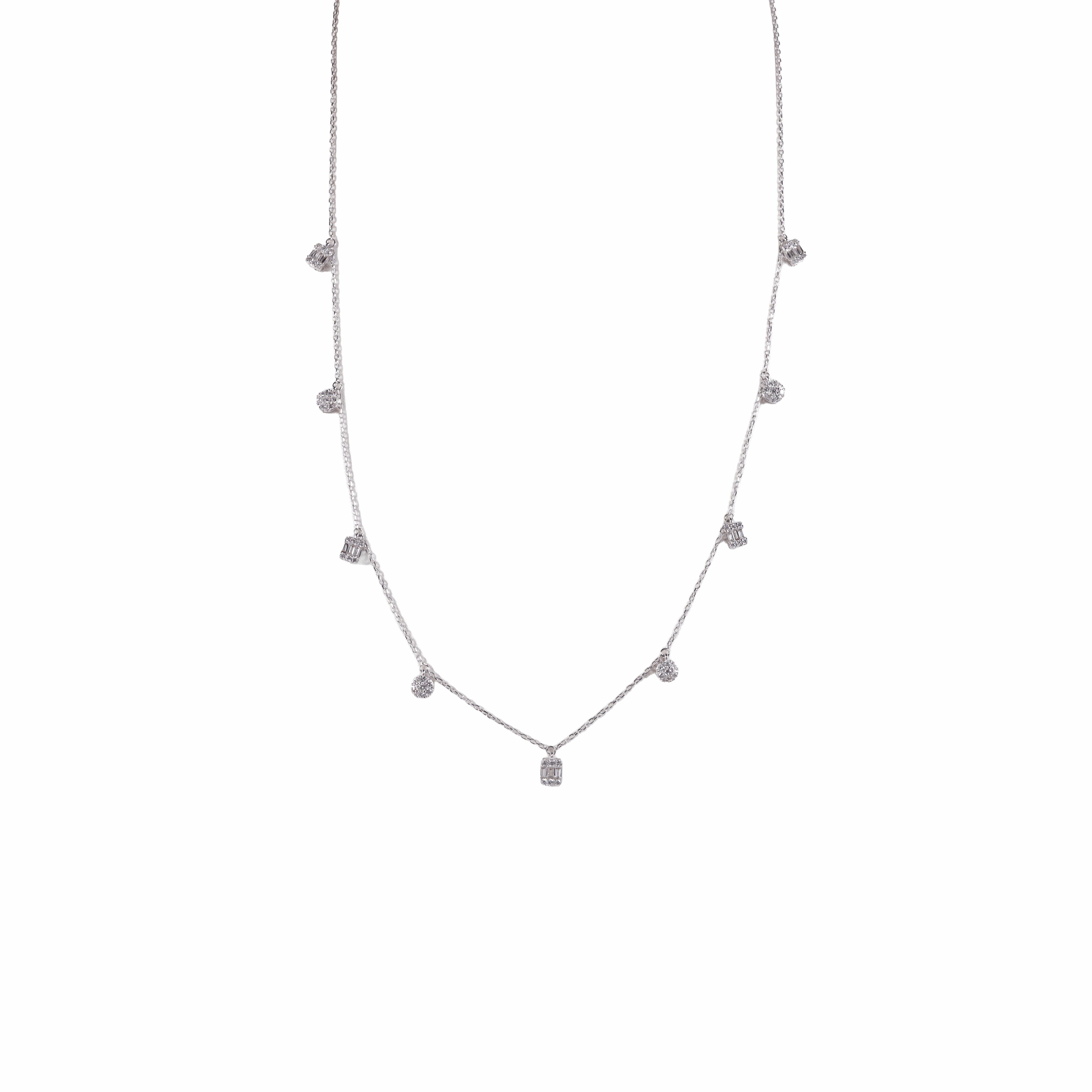Diamond Drop Station Necklace