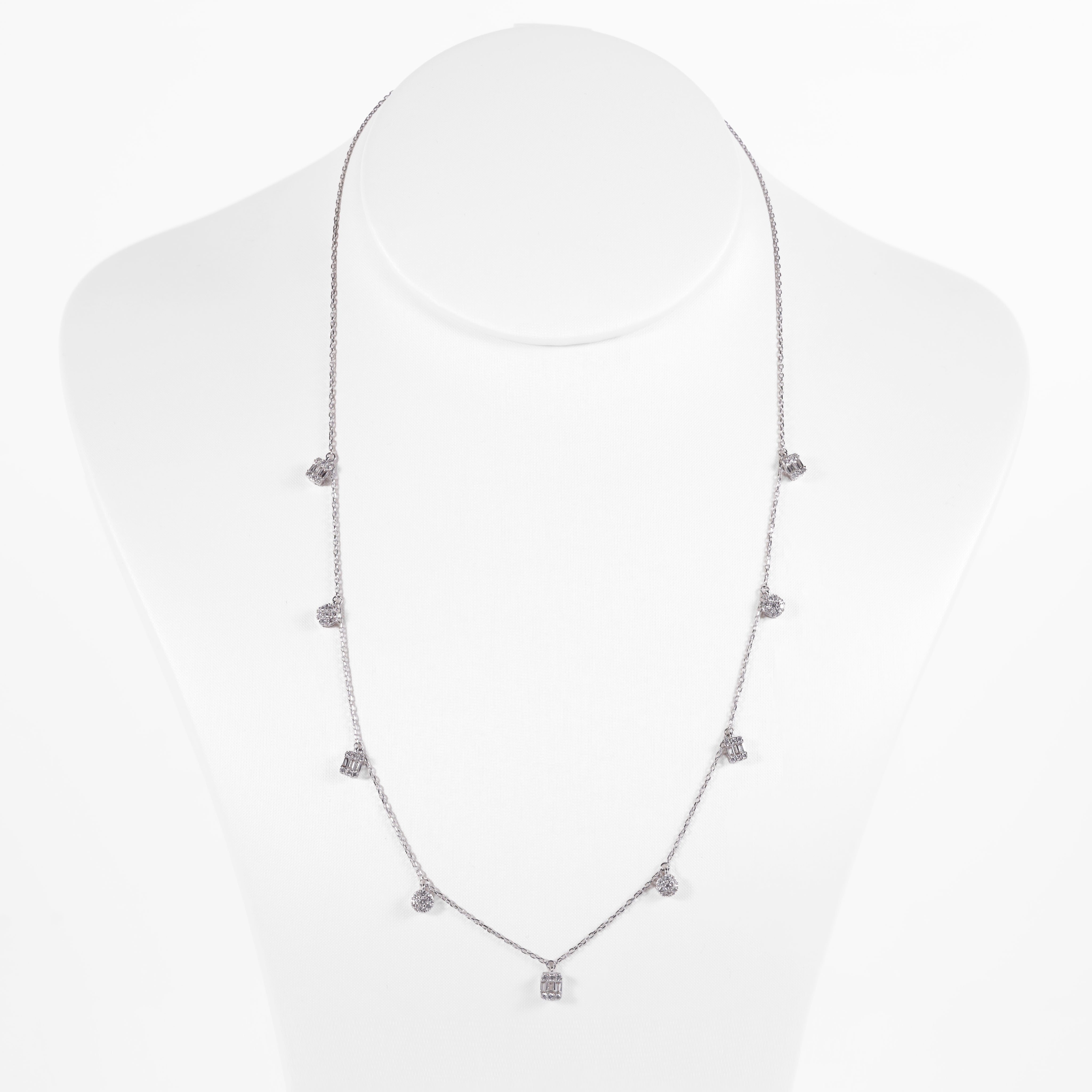 Diamond Drop Station Necklace