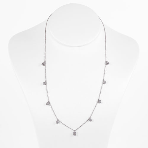 Load image 1 in gallery view. Diamond Drop Station Necklace