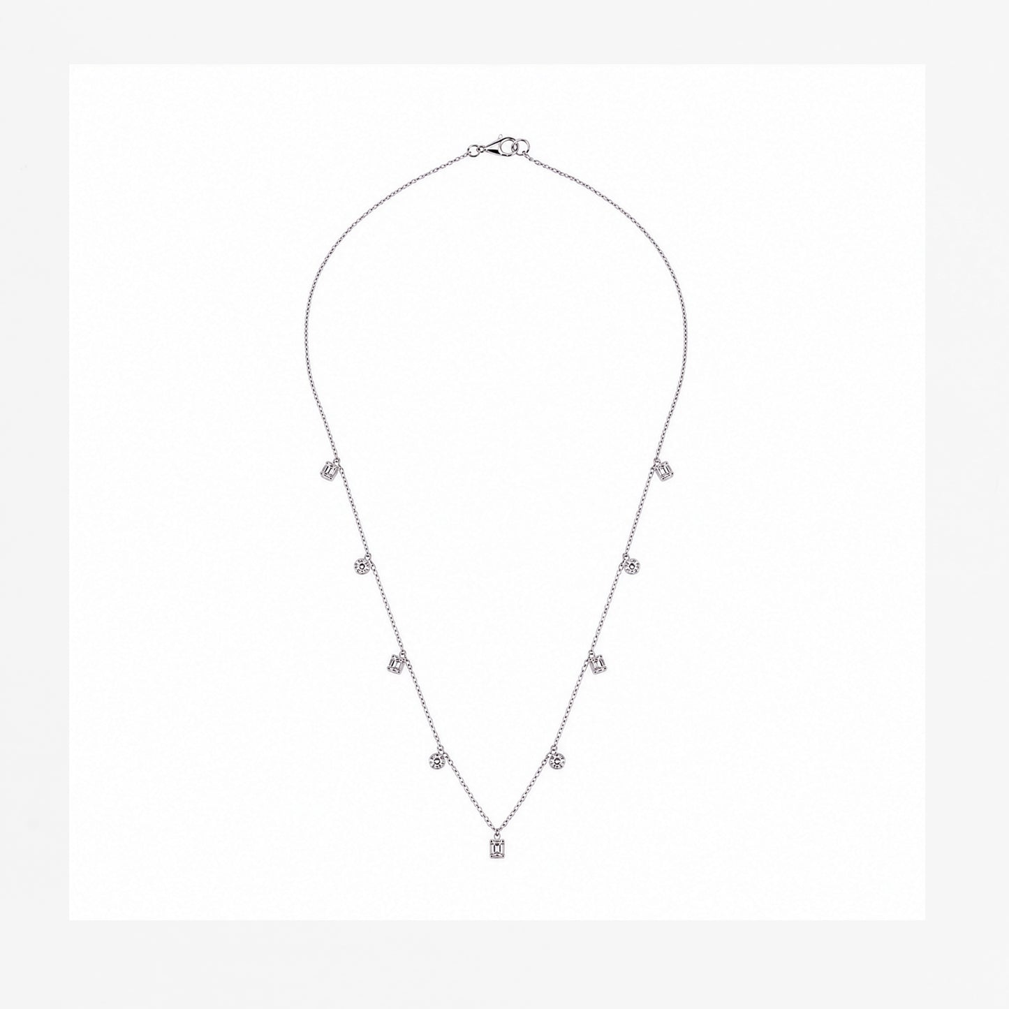 Diamond Drop Station Necklace