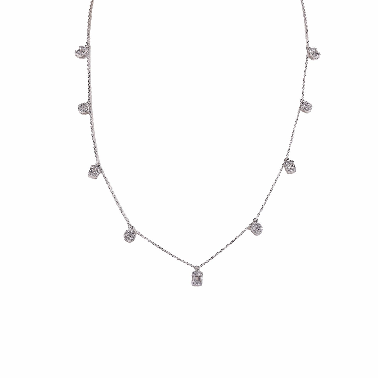 Diamond Drop Station Necklace