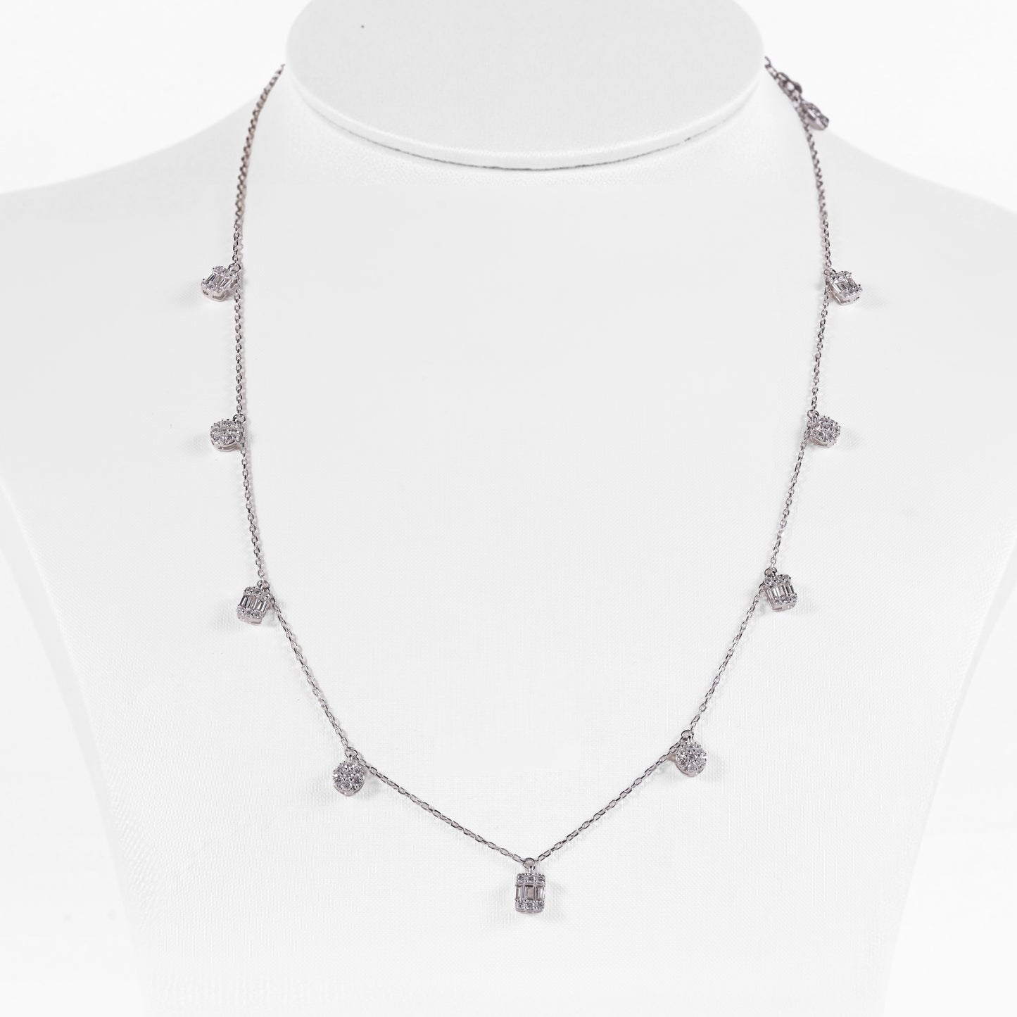 Diamond Drop Station Necklace