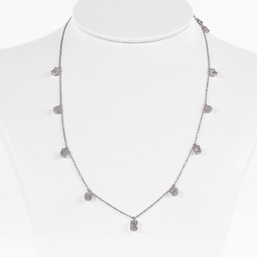 Load image 1 in gallery view. Diamond Drop Station Necklace