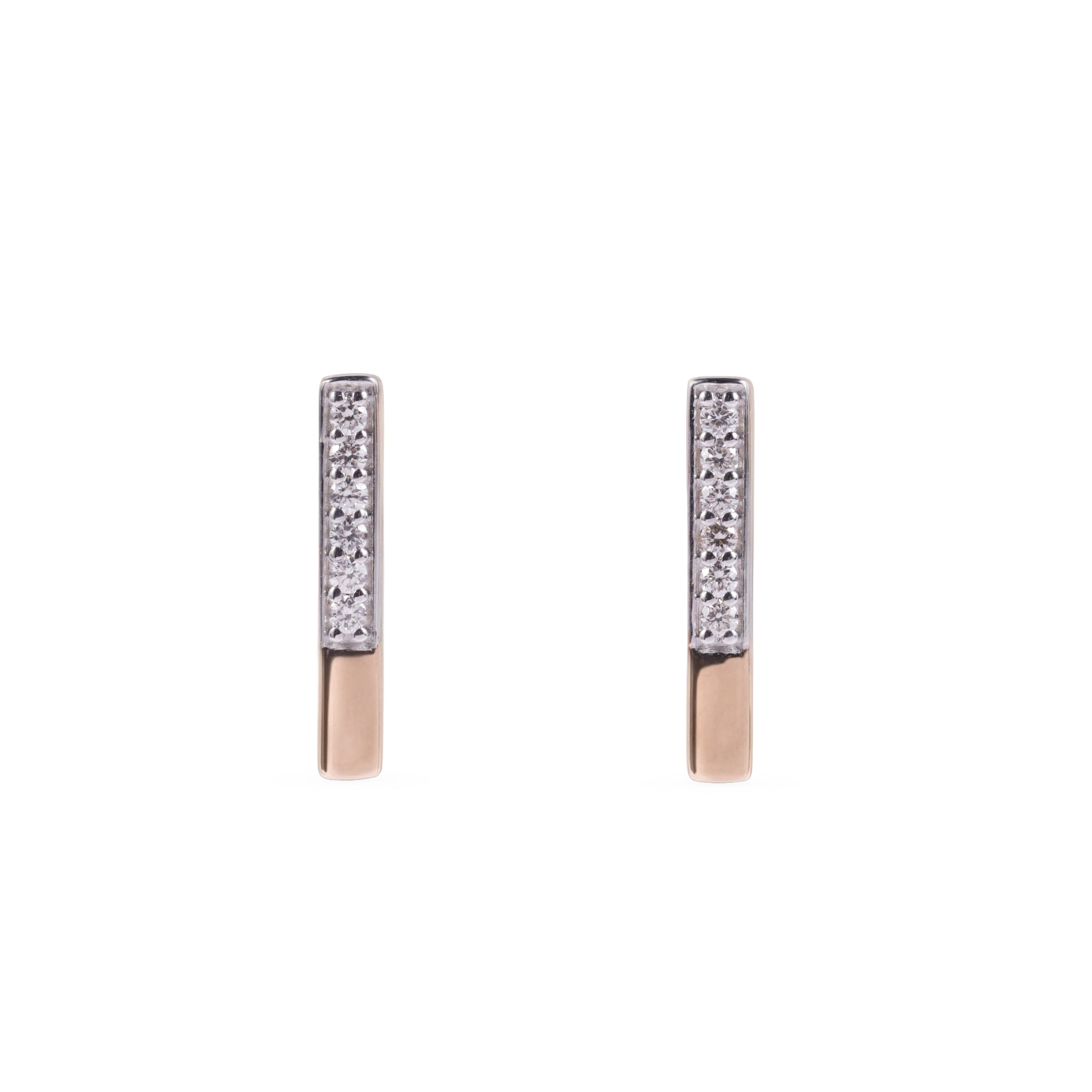 Vertical Bar Pave Earrings