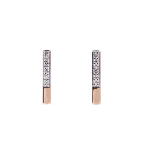 Load image 1 in gallery view. Vertical Bar Pave Earrings
