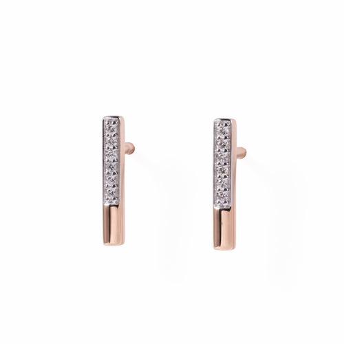 Load image 1 in gallery view. Vertical Bar Pave Earrings