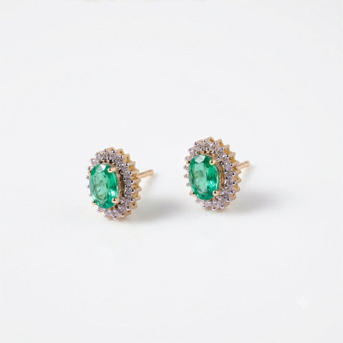 Load image 1 in gallery view. Pink Stone Diana Earrings