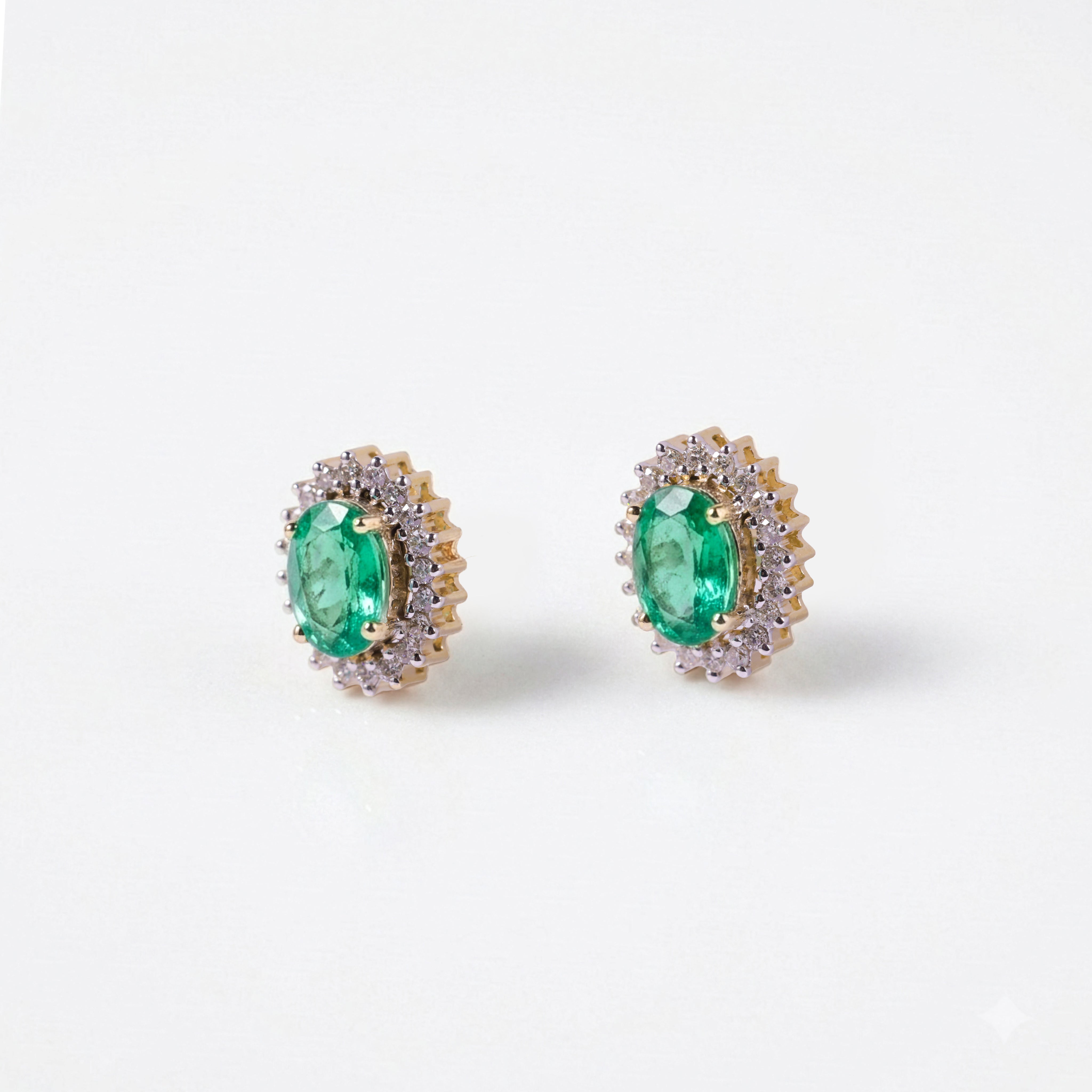 Green Stone Diana Earrings