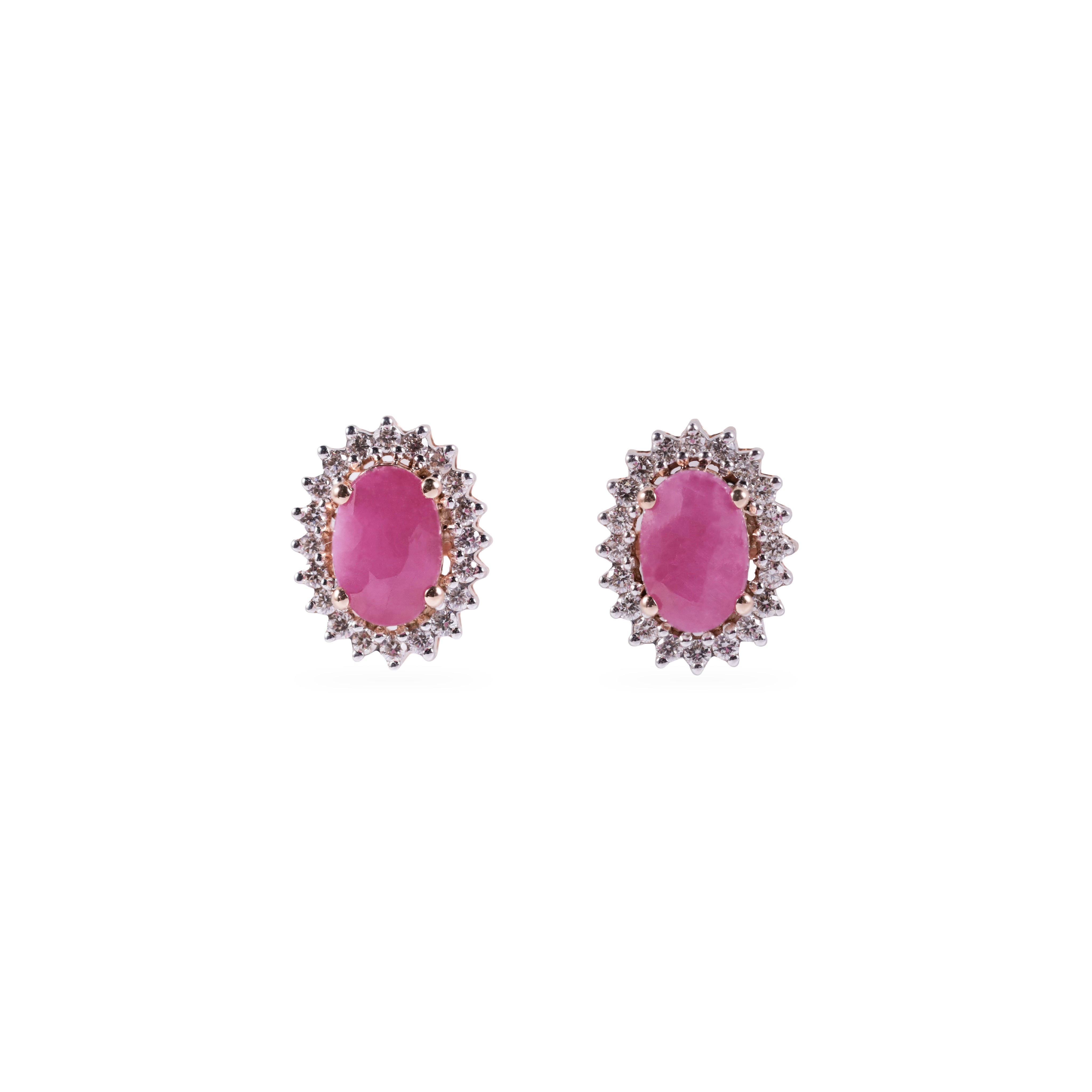 Pink Stone Diana Earrings