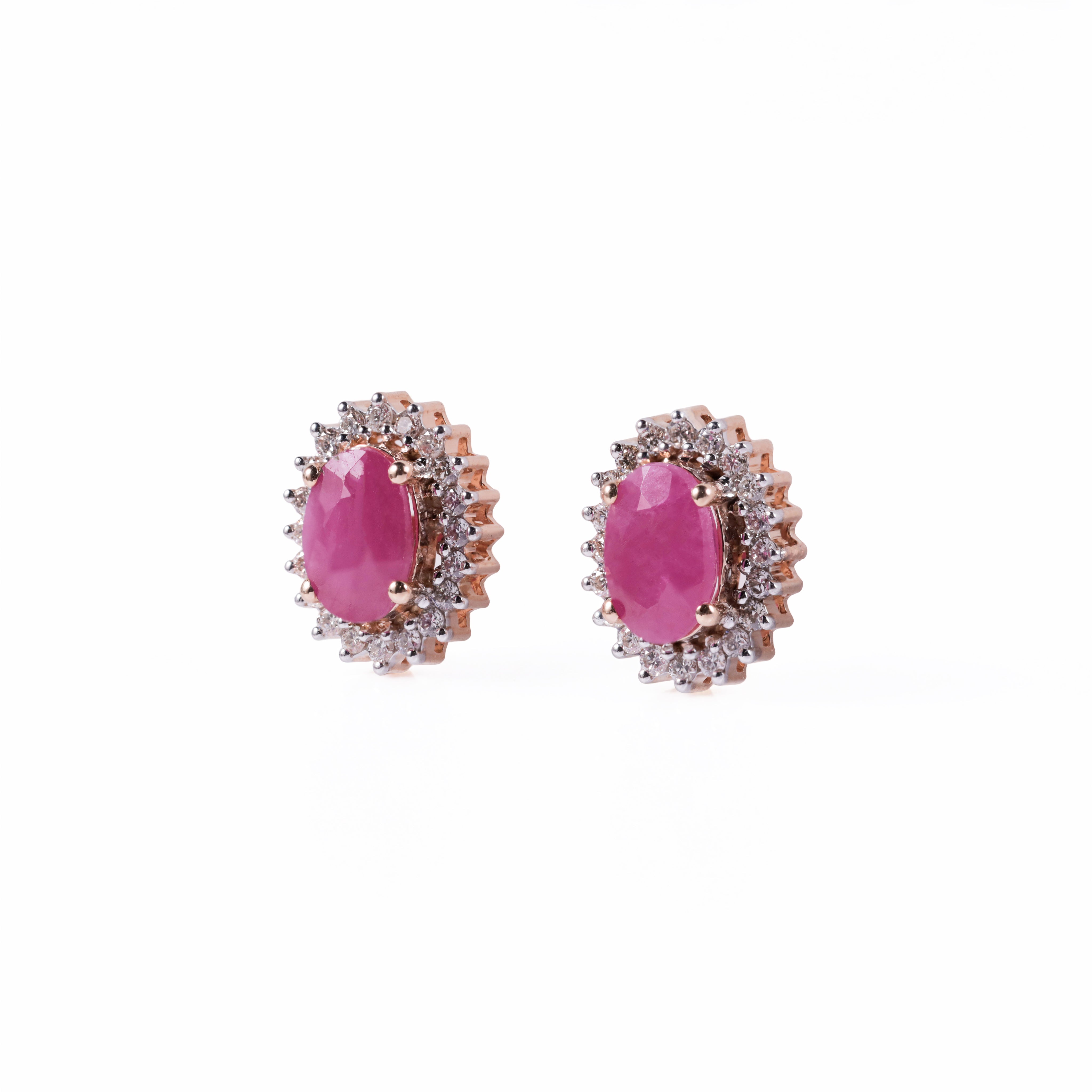 Pink Stone Diana Earrings
