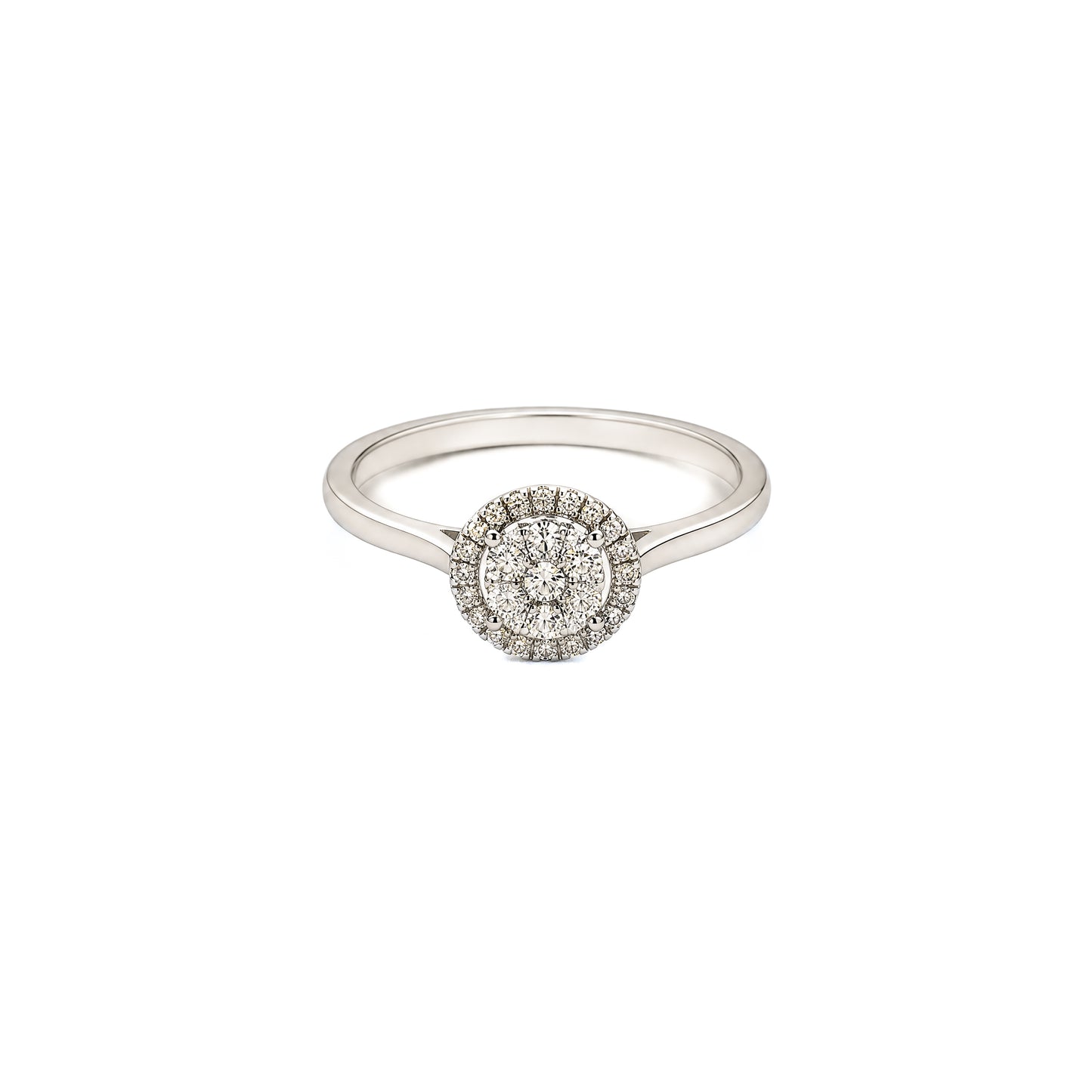 Round Studded Natural Diamond Ring