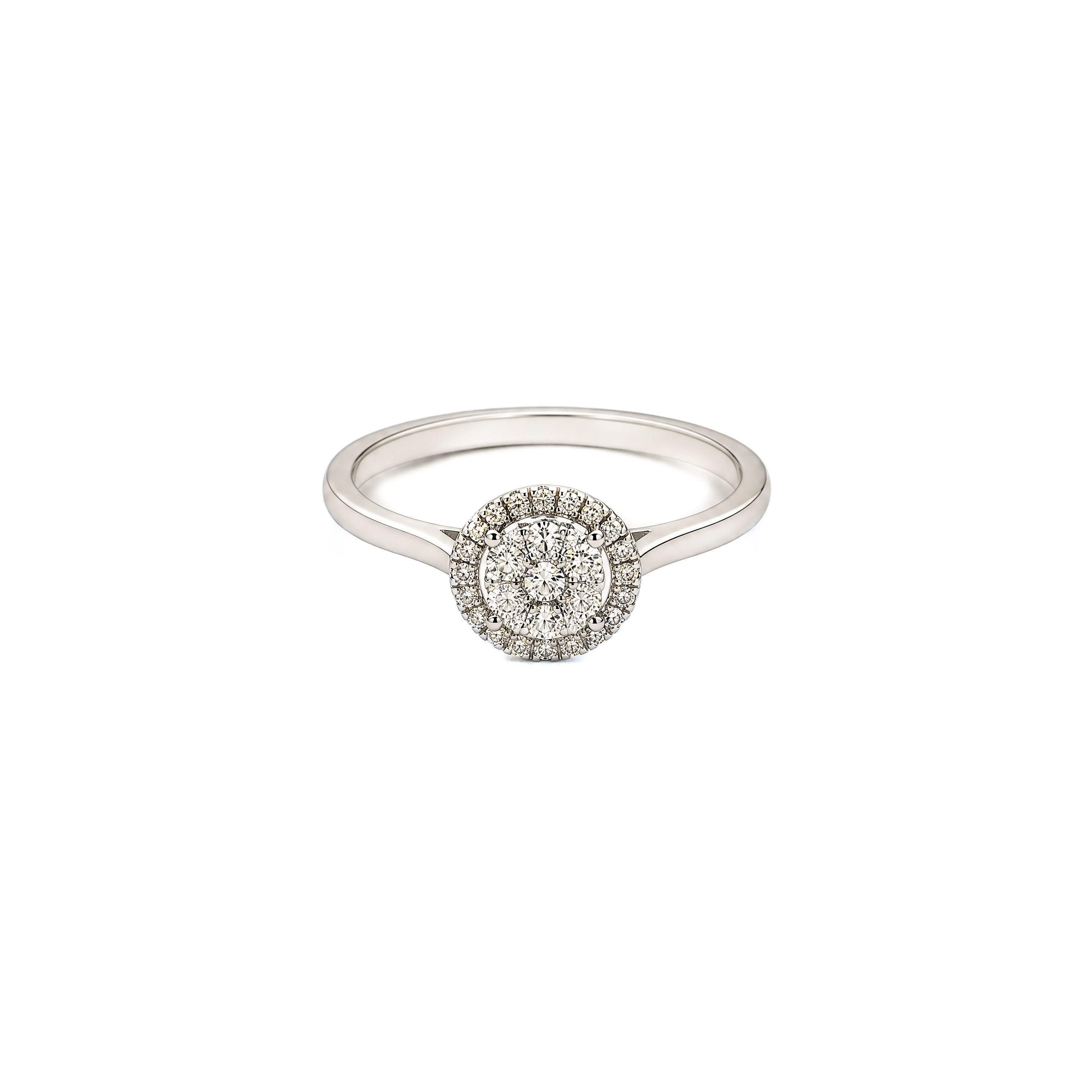 Round Studded Natural Diamond Ring