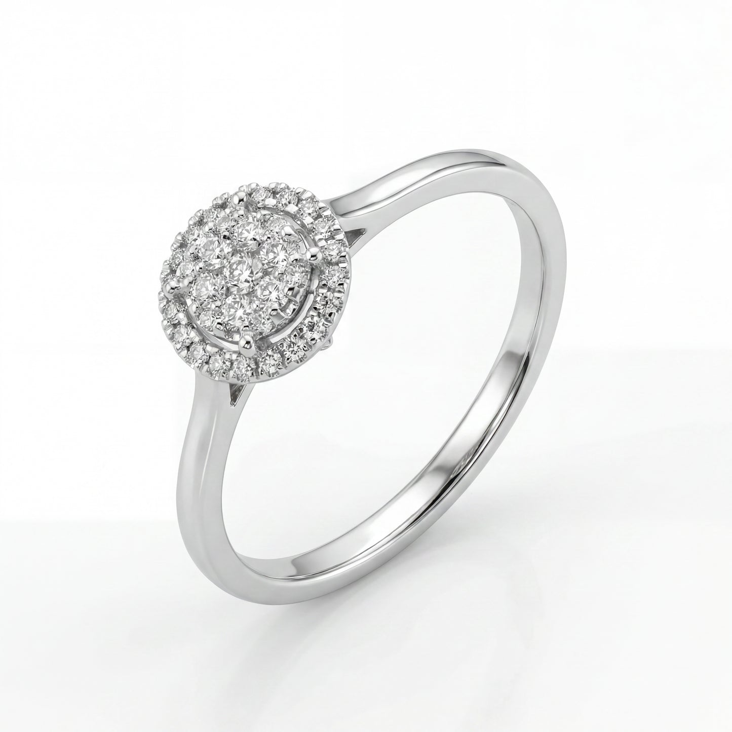 Round Studded Natural Diamond Ring
