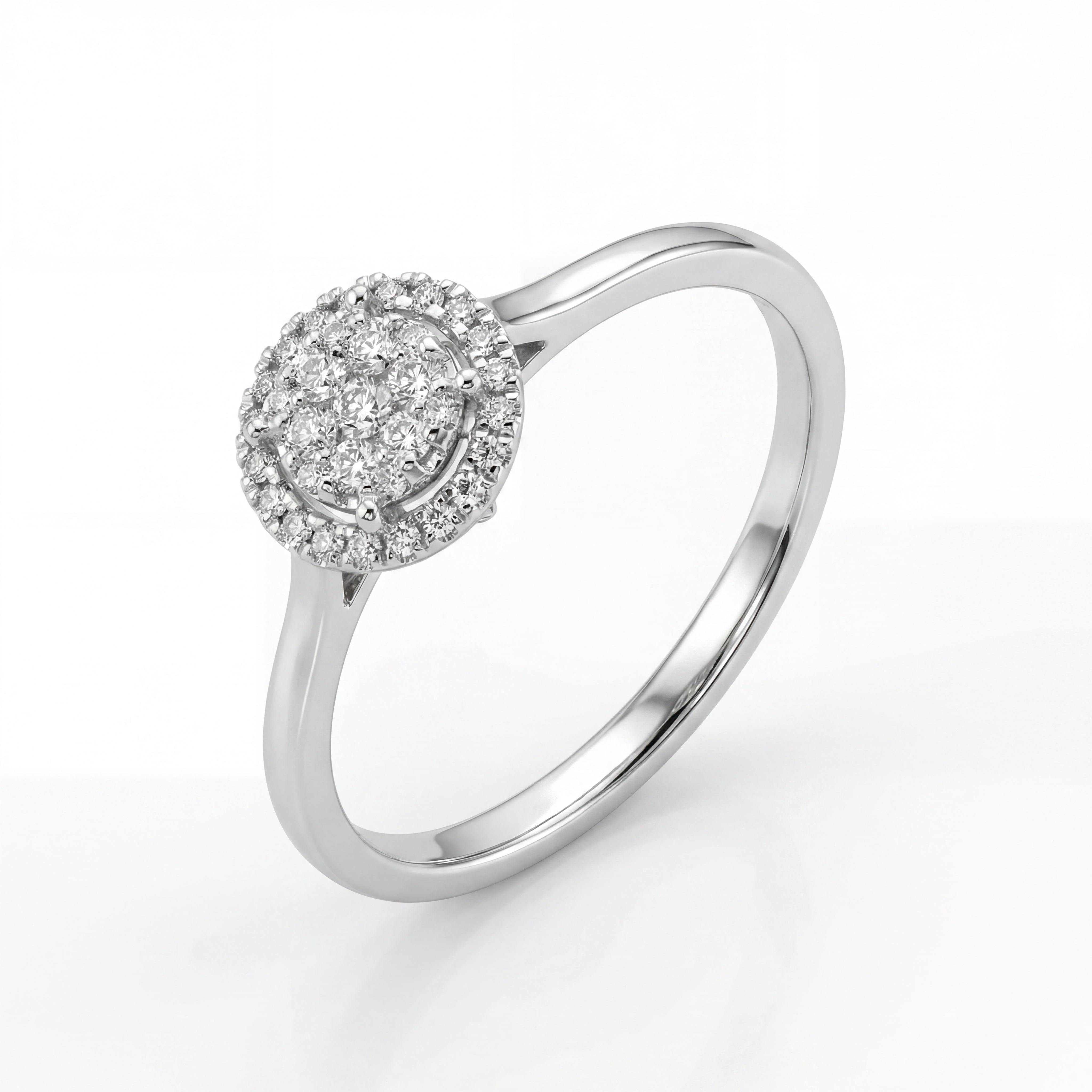 Round Studded Natural Diamond Ring