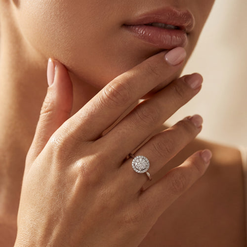 Load image 1 in gallery view. Round Studded Natural Diamond Ring