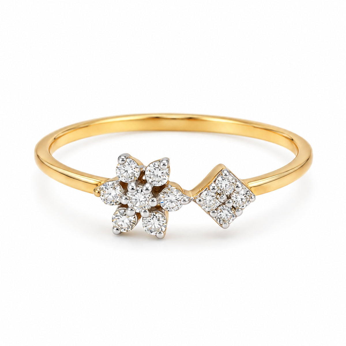 Diamond Flower & Kite Ring