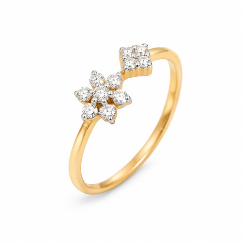 Load image 1 in gallery view. Diamond Flower & Kite Ring