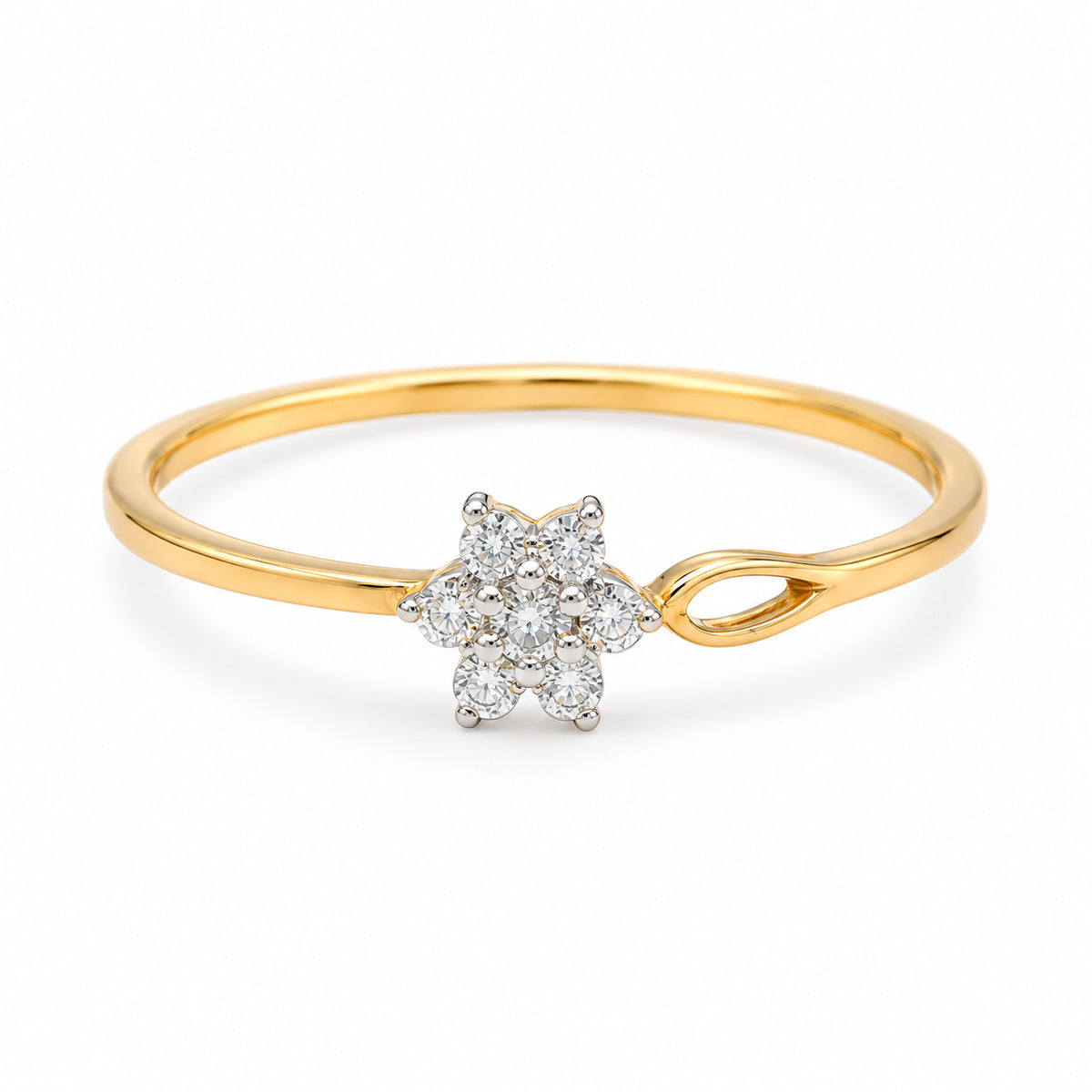 Diamond Blossom Loop Ring