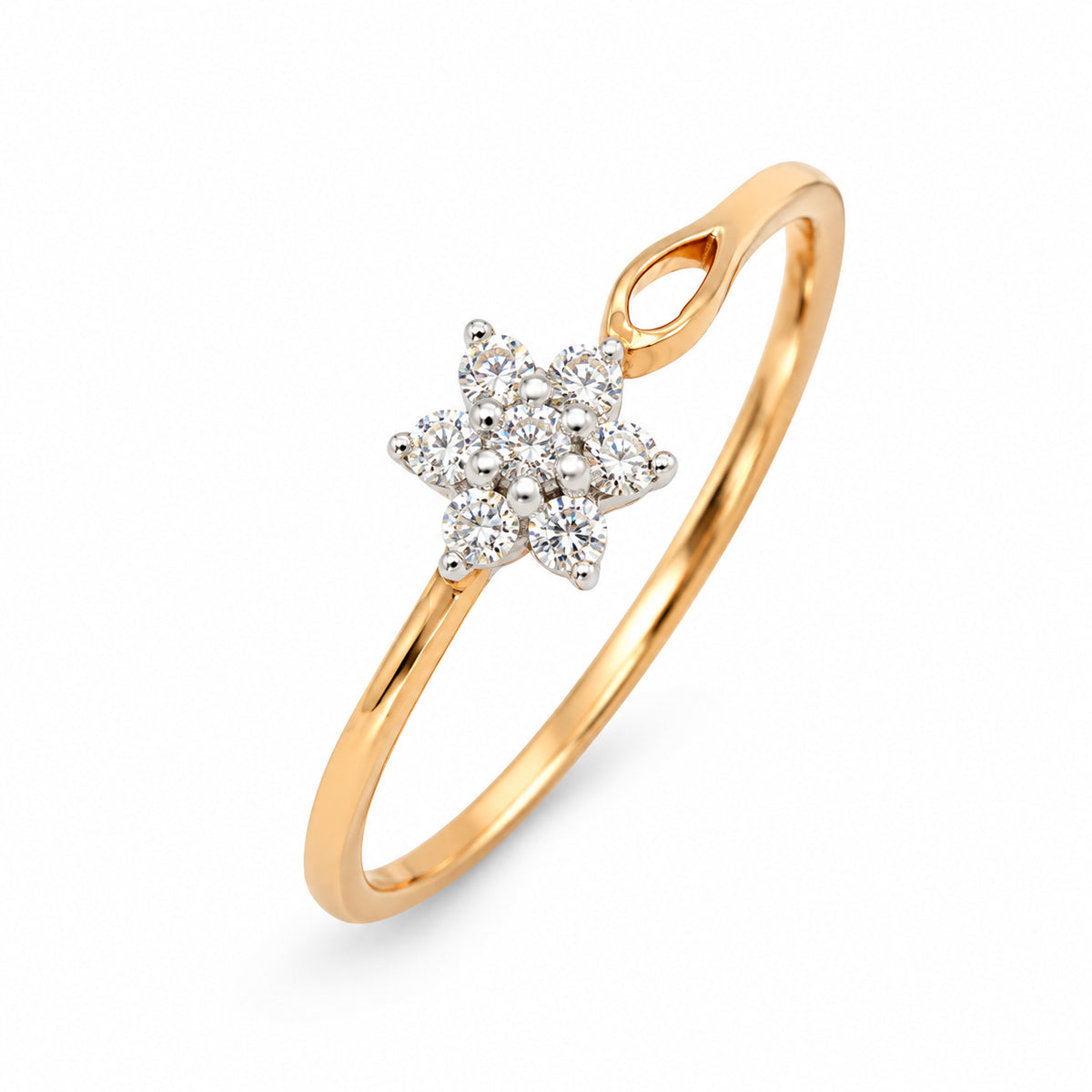 Diamond Blossom Loop Ring