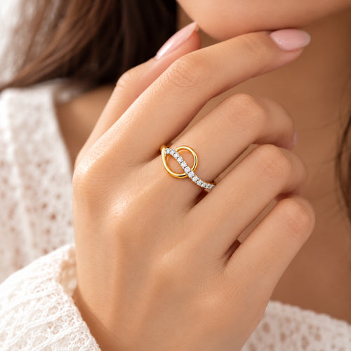 Load image 1 in gallery view. Minimal Diamond Accent Ring