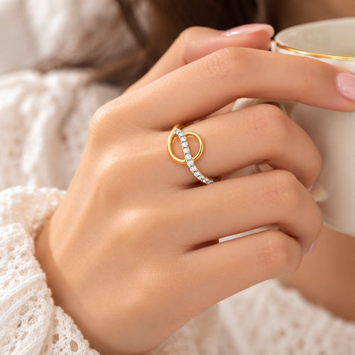 Load image 1 in gallery view. Minimal Diamond Accent Ring