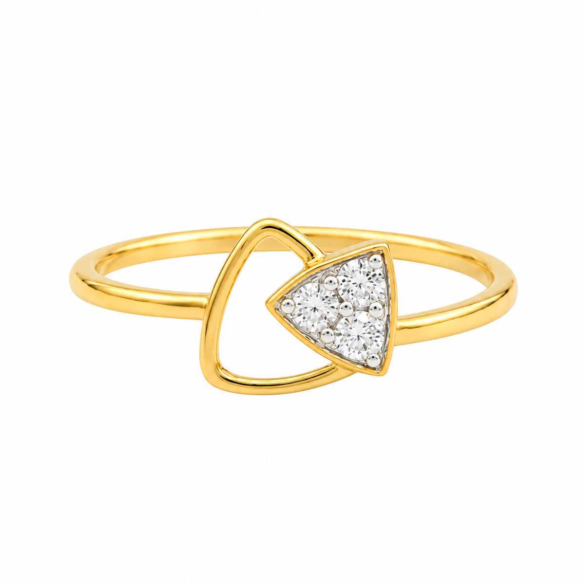 Diamond Triangle Loop Ring