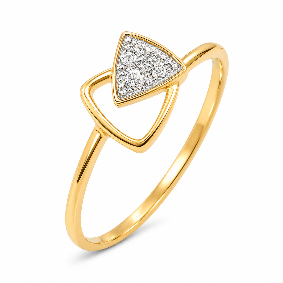 Diamond Triangle Loop Ring