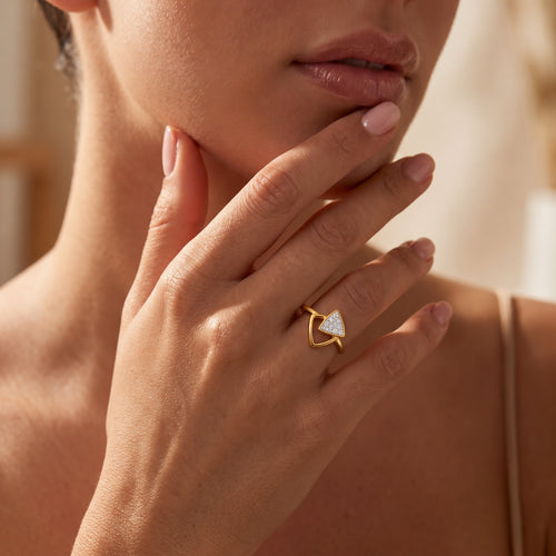 Load image 1 in gallery view. Diamond Triangle Loop Ring