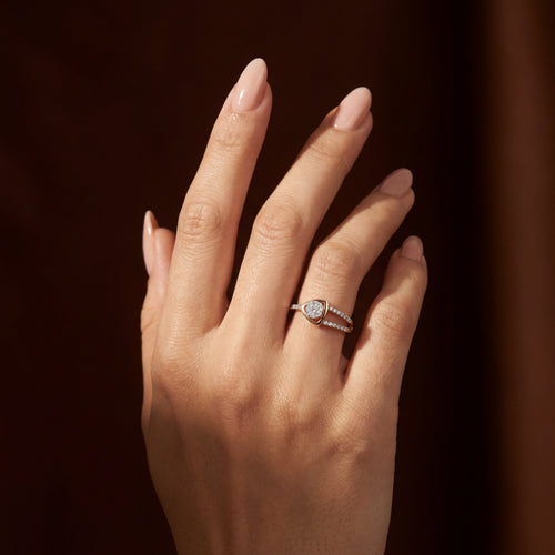 Load image 1 in gallery view. Meridian Pave Natural Diamond Ring