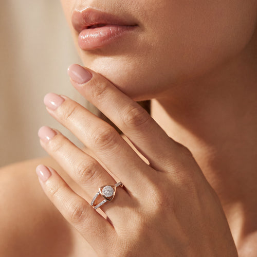 Load image 1 in gallery view. Meridian Pave Natural Diamond Ring