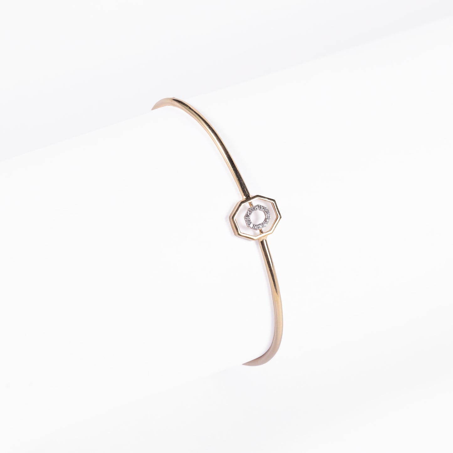 Octagon Halo Diamond Bangle