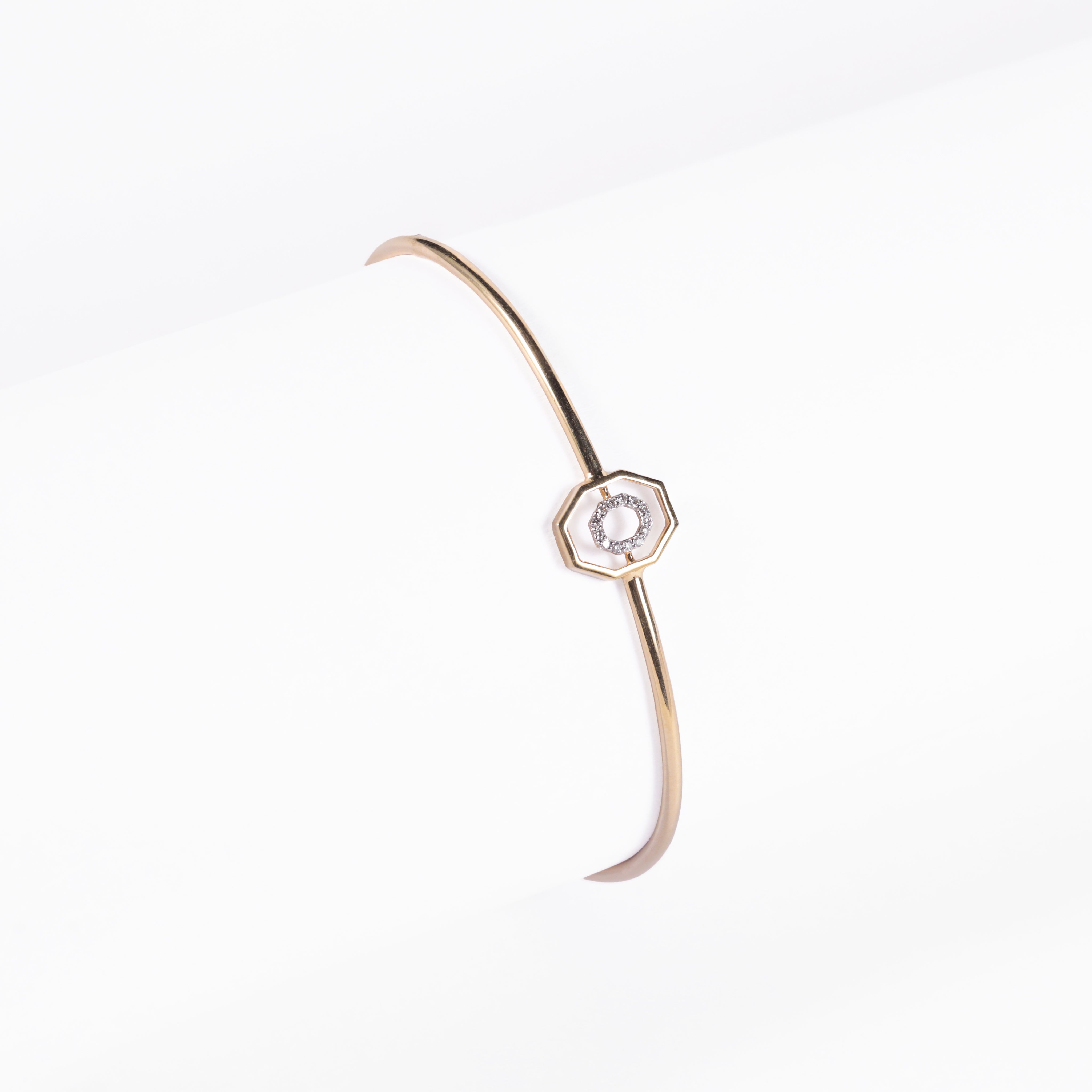 Octagon Halo Diamond Bangle
