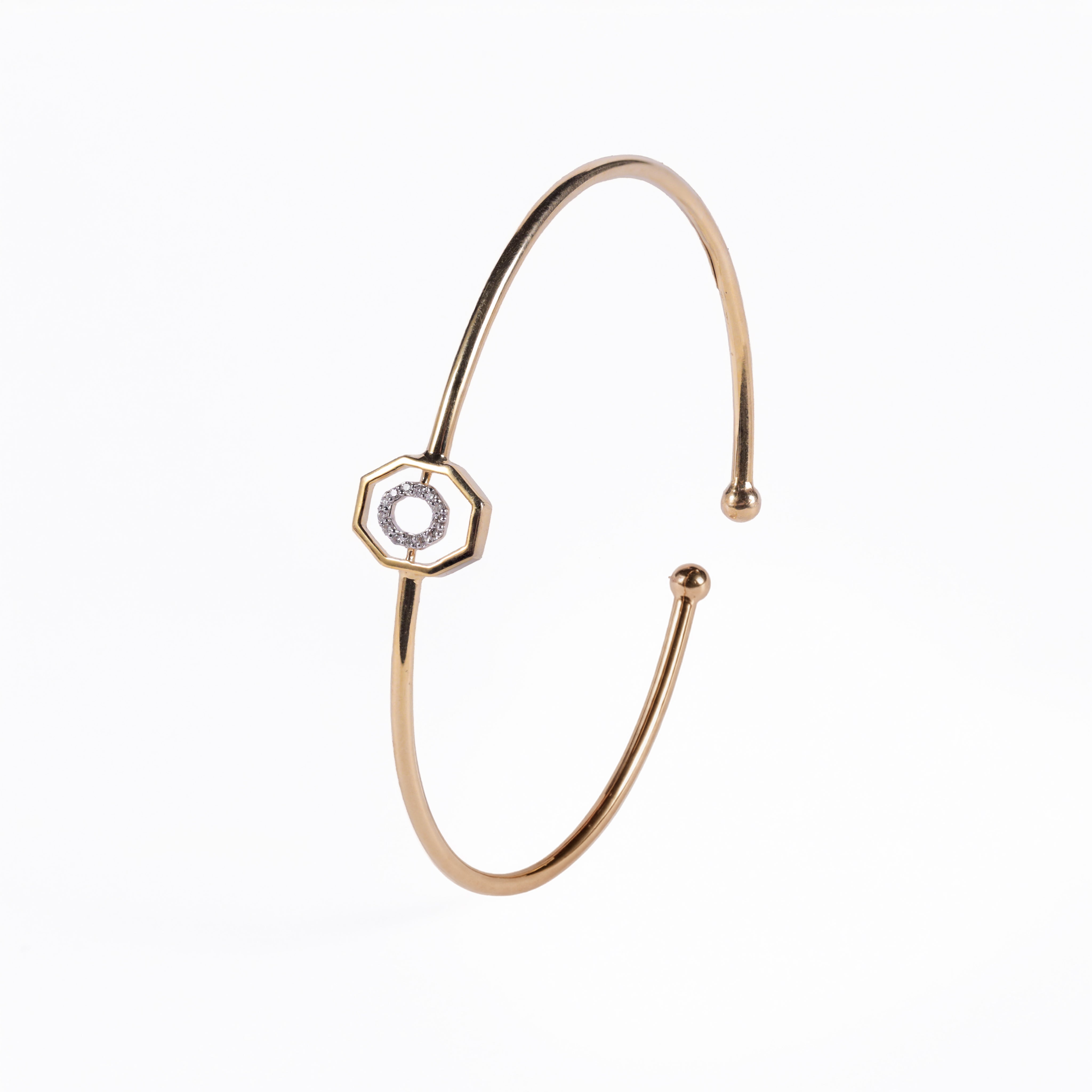 Octagon Halo Diamond Bangle