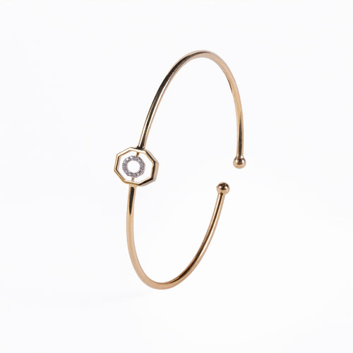 Load image 1 in gallery view. Octagon Halo Diamond Bangle