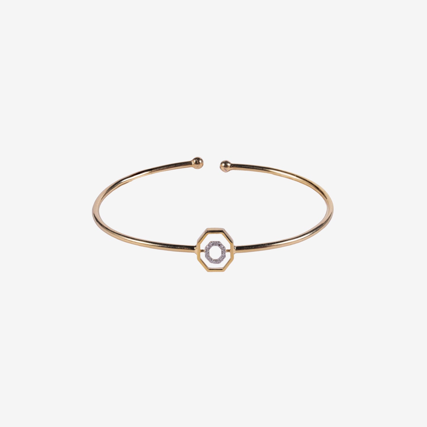 Octagon Halo Diamond Bangle