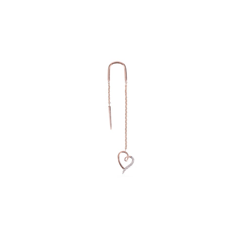 Load image 1 in gallery view. Heart Drop Threader Earrings