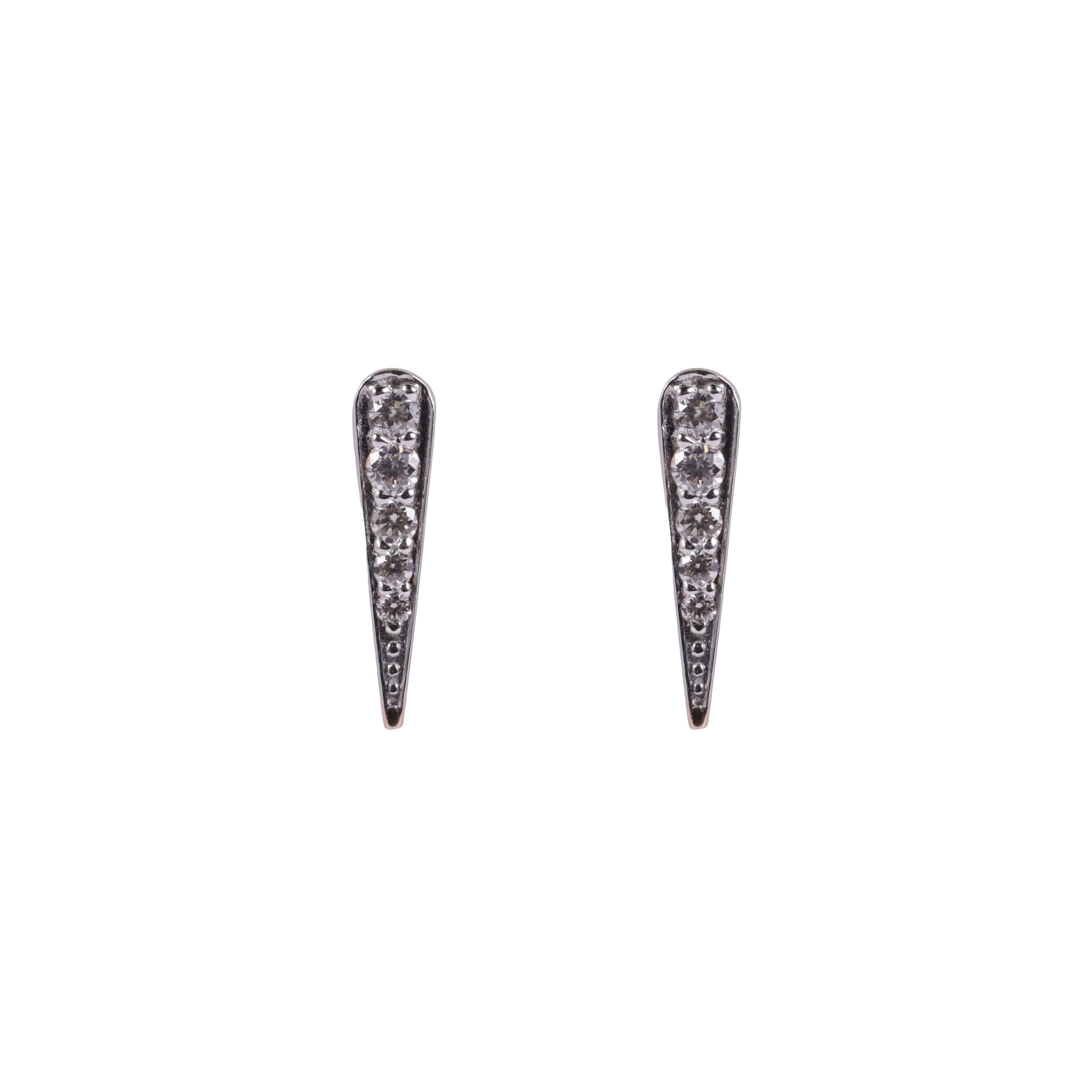 Tapered Spike Diamond Earrings