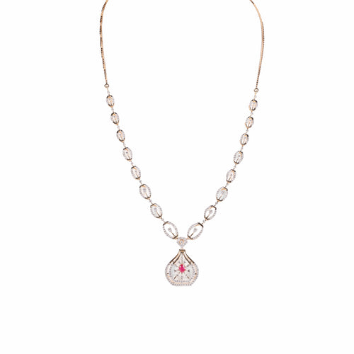 Load image 1 in gallery view. Circle Link Gemstone Pendant Necklace