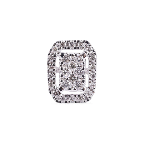 Load image 1 in gallery view. Square Double Halo Earrings