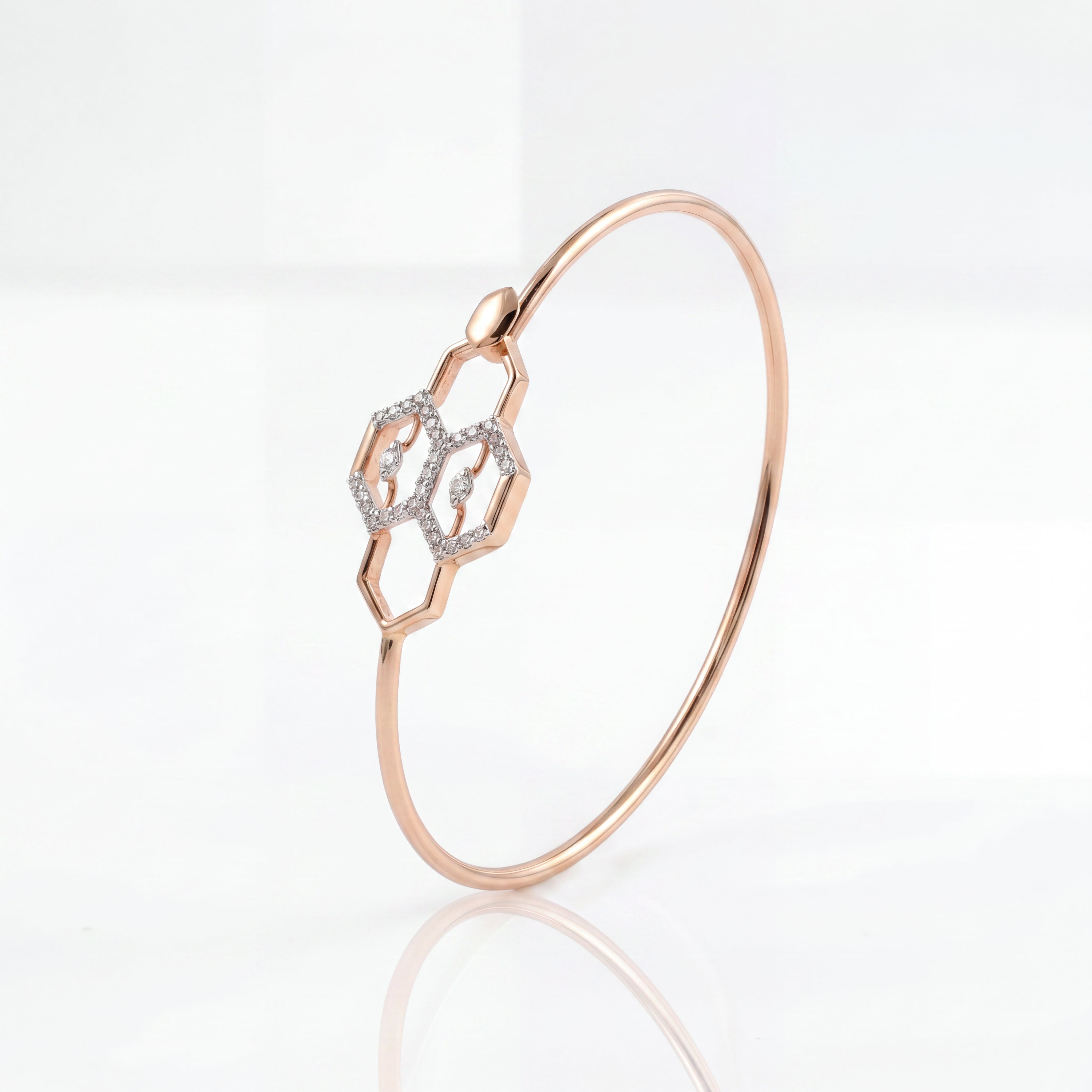 Honeycomb Diamond Bangle
