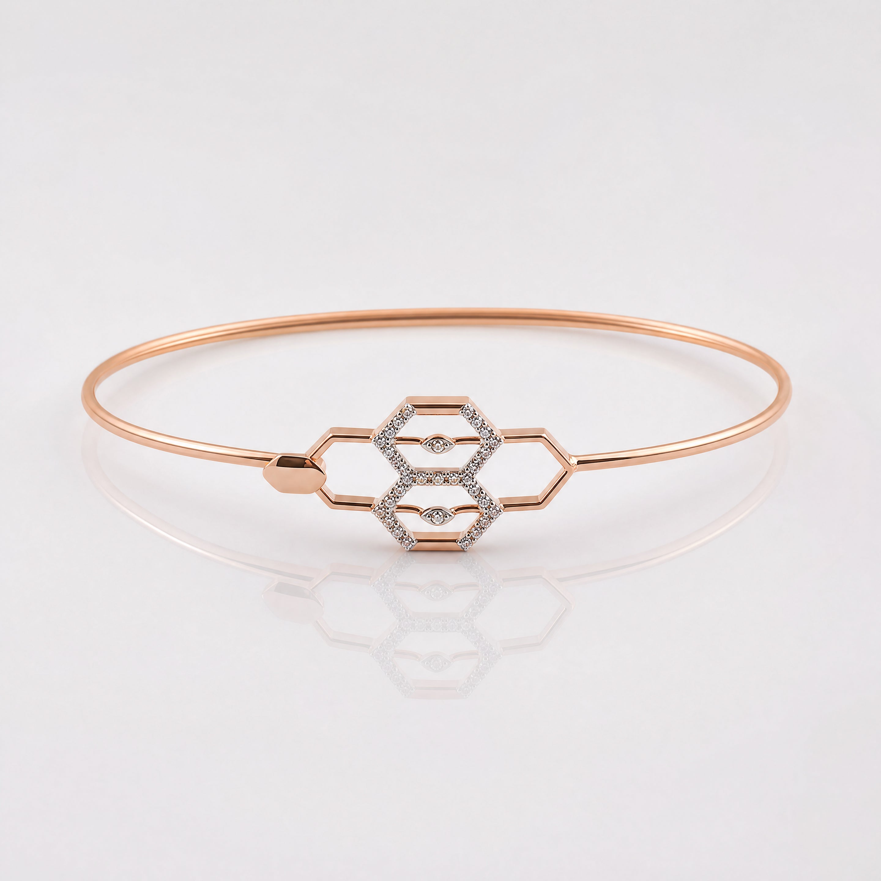 Honeycomb Diamond Bangle