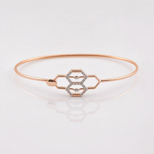 Load image 1 in gallery view. Honeycomb Diamond Bangle