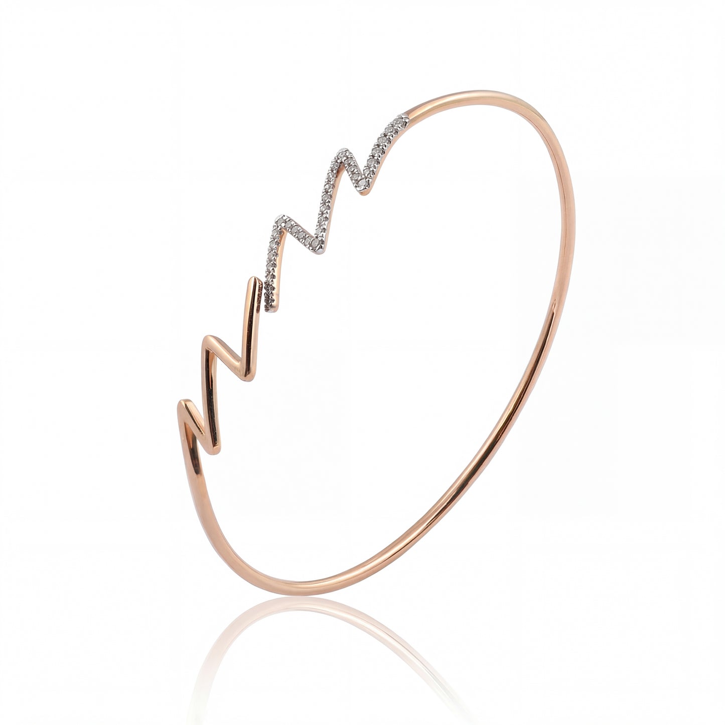 Heartbeat Line Diamond Bangle