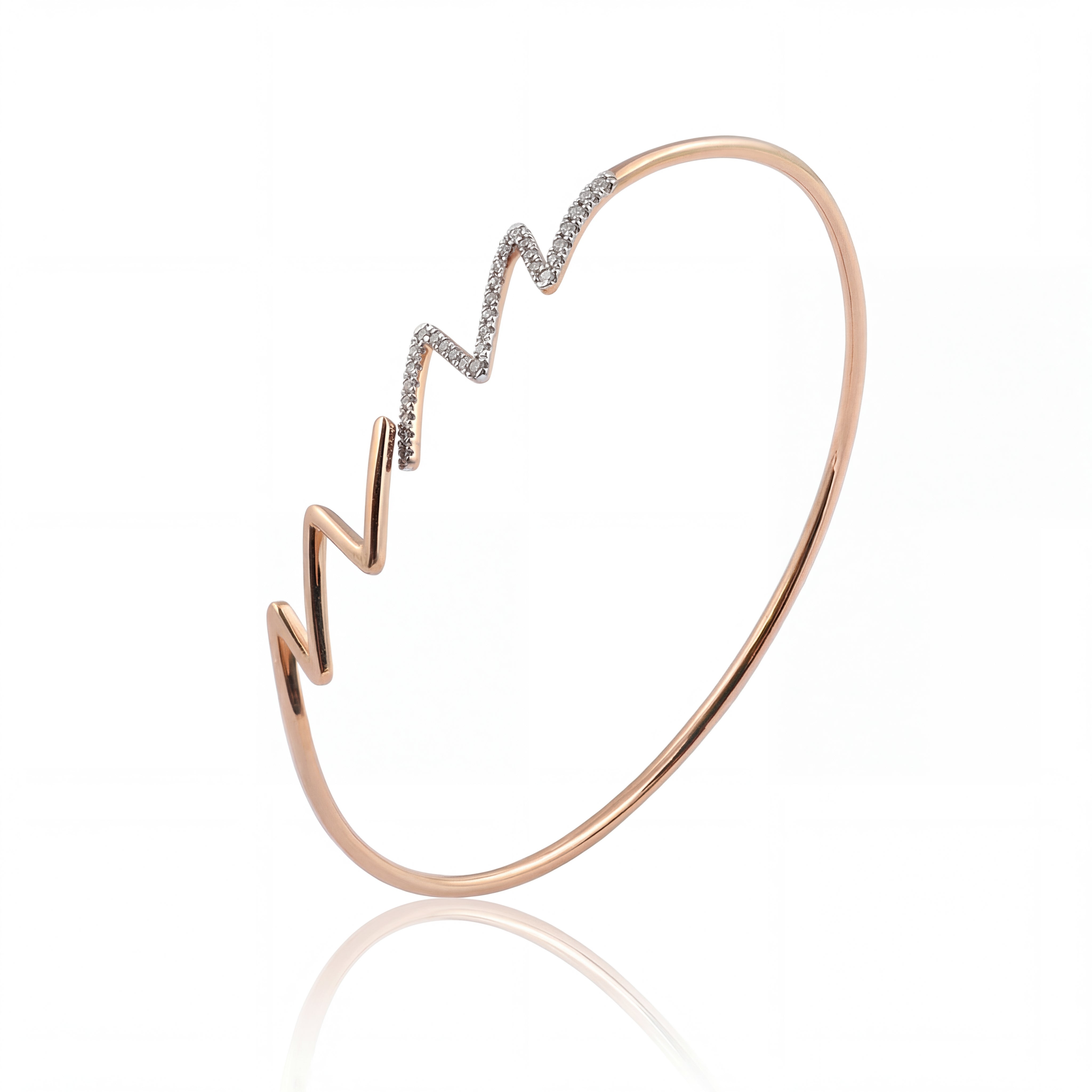 Heartbeat Line Diamond Bangle