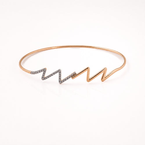 Load image 1 in gallery view. Heartbeat Line Diamond Bangle