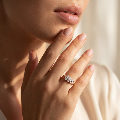 Load image 1 in gallery view. Floral Fancy Prongs Natural Diamonds