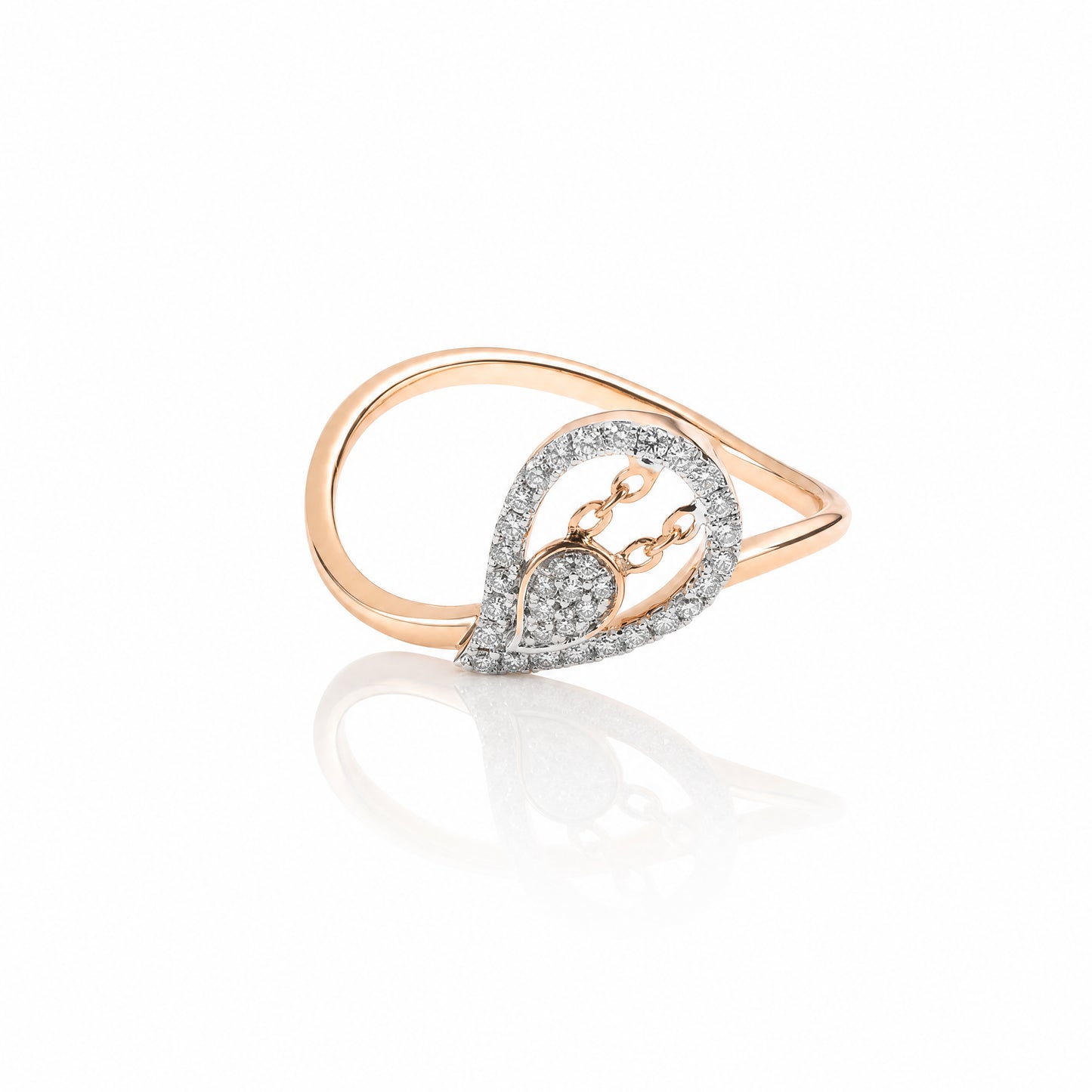 Fancy Pear Cluster Natural Diamond Ring
