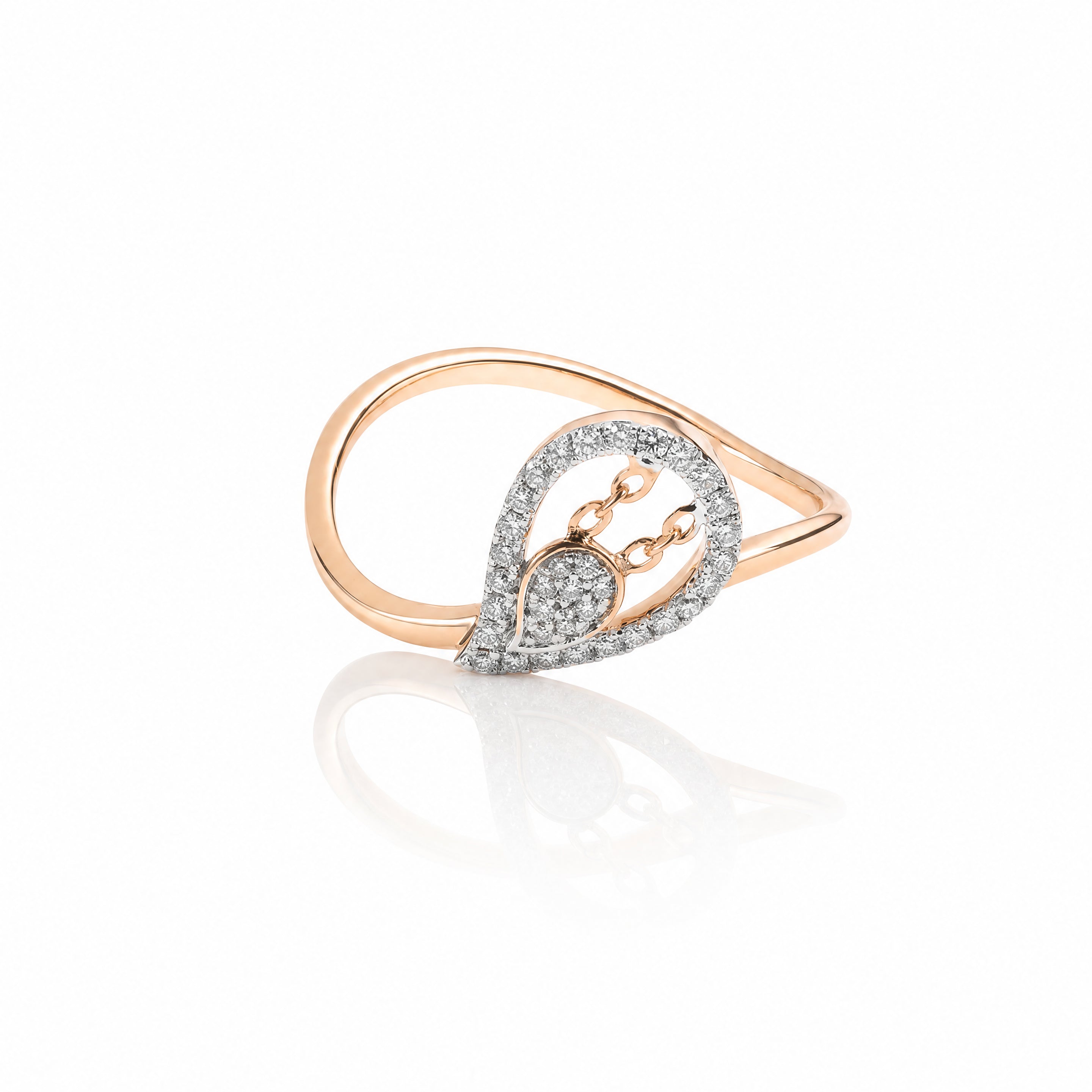 Fancy Pear Cluster Natural Diamond Ring